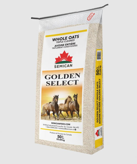 Semican Golden Select Whole Oats Horse Feed, 50 lb