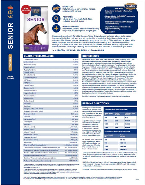 Triple Crown® Senior Gold Textured Horse Feed,  50 lb
