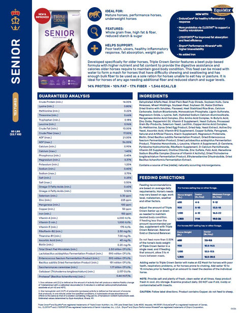 Triple Crown® Senior Textured Horse Feed, 50 lb