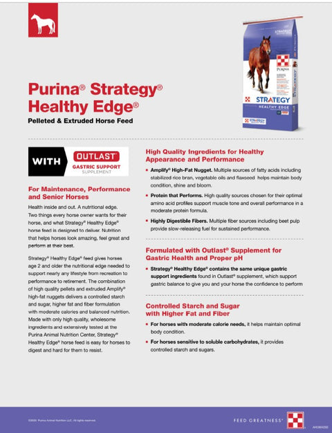 Purina® Strategy® Healthy Edge® Horse Feed, 50 lb