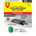 Victor Refillable Bait Station Refill, 20 Pack, Black