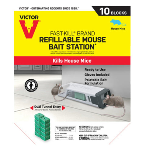Victor Bait Station Refills, 10 Pack, Black