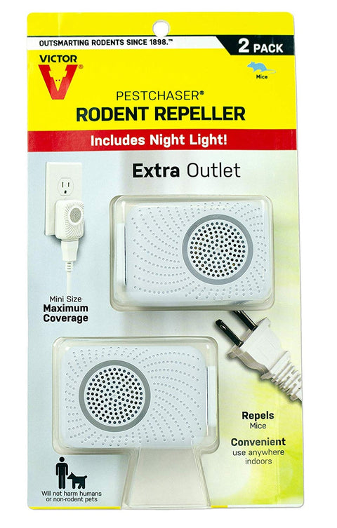 Victor Mini Ultrasonic Rodent Repeller Plug-In, 2 Pack