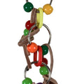 HAPPY BEAKS PLST CHAIN W/LEATHER & BALL BIRD TOY 2X10 IN