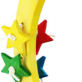 HAPPY BEAKS WOOD MOON & STARS BIRD TOY 15.75X3.5X3.5 I
