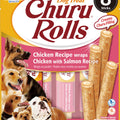 INABA CHURU ROLLS DOG TREATS .42 OZ-8 PK CHICKEN/SALMON