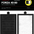FORZA FILTER PAD W/ACTIVATED CARBON 40-80 GAL-2 PK BLACK