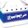 CARDBOARD PET TOTE 6X4X6 IN BLUE/WHITE