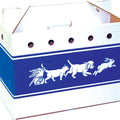 CARDBOARD PET TOTE 15X8.5X11 IN BLUE/WHITE