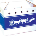 CARDBOARD PET TOTE 20.5X10.3X13 IN BLUE/WHITE