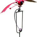 ESSCHERT DESIGN METAL CARDINAL ROCKER STAKE 53.7 IN RED