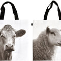 ESSCHERT DESIGN FARM ANIMAL SHOPPING BAGS ASST 15.6X5.7X16 IN WHITE