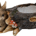 ESSCHERT DESIGN FAUX WOOD BUNNY IN LOG PLANTER