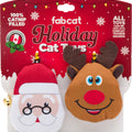 FABDOG HOLIDAY SANTA & REINDEER CAT TOYS 2 PK
