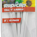 RAPICLIP PLASTIC TALL T LABELS 8 IN-10 PK WHITE