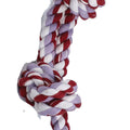 FLOSSY CHEWS TWIN TUG W/RUBBER HANDLE 24 IN MULTI