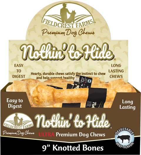 NOTHIN' TO HIDE ULTRA KNOTTED BONE 9 IN -14 PK BEEF