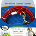 FOUR PAWS WALK-ABOUT TIE-OUT CABLE MEDIUM WEIGHT 20 FT RED