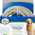 FOUR PAWS WALK-ABOUT TROLLEY & CABLE HEAVY WEIGHT 100 FT SILVER