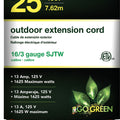 GOGREEN OUTDOOR EXTENSION CORD 25 FT-16/3 GA ORANGE