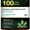 GOGREEN OUTDOOR EXTENSION CORD 100 FT-16/3 GA ORANGE