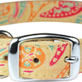 LEATHER PAISLEY DOG COLLAR 1X22IN SAND