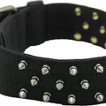 BRAVO NYLON SPIKED DOG COLLAR 25 IN BLACK