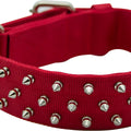 BRAVO NYLON SPIKED DOG COLLAR 27 IN RED