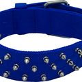 BRAVO NYLON SPIKED DOG COLLAR 21 IN BLUE