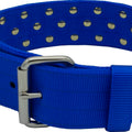 BRAVO NYLON SPIKED DOG COLLAR 27 IN BLUE