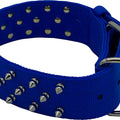 BRAVO NYLON SPIKED DOG COLLAR 25 IN BLUE