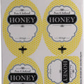LITTLE GIANT HONEY JAR LABELS 40 PK YELLOW/BLACK
