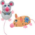 MULTIPET MOUSIE BOPS W/CATNIP BY FUZZU 3.5 IN-2 PK ASSORTED