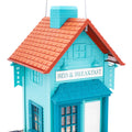 VILLAGE COLLECTION BED & BREAKFAST BIRD FEEDER 6.5 LB CAP BLUE/BROWN