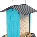 FIESTA VILLAGE COLLECTION HOPPER BIRD FEEDER 4.25 LB CAP BLUE