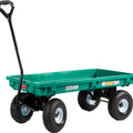 FARM-TUFF DECK WAGON PLASTIC W/FLAT FREE TIRES 20X38 IN GREEN