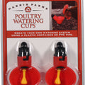 PLASTIC POULTRY WATERING CUPS 2 PK RED