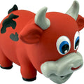 NATURFLEX BULL LATEX DOG TOY LG-7.5 IN RED