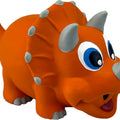 NATURFLEX TRICERATOP LATEX DOG TOY LG-8 IN ORANGE