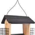 CEDAR HOPPER FEEDER W/SUET CAGES 3 QT BROWN