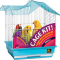 DOUBLE ROOF SMALL BIRD CAGE KIT 13.5X11X16 IN WHITE/BLUE