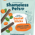 SHAMELESS DOG DENTAL STICKS 7.2 OZ CARROT/SALMON