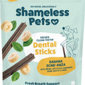 SHAMELESS DOG DENTAL STICKS 7.2 OZ BANANA/BONE BRO