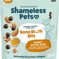 SHAMELESS PETS BONE BROTH DOG TRAINING TREATS 8 OZ PEANUT BUTTER B