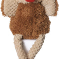 GODOG CHECKERS SKINNY ROOSTER DOG TOY LG BROWN
