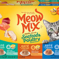 MEOW MIX PATE & SHREDS SEAFOOD/POULTY VARIETY PACK 12 PK VARIETY