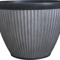 SOUTHERN PATIO WESTLAKE ROUND PLEATED PLANTER 10 IN SILVER