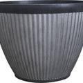 SOUTHERN PATIO WESTLAKE ROUND PLEATED PLANTER 20 IN SILVER