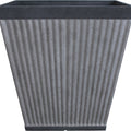 SOUTHERN PATIO WESTLAKE SQUARE PLEATED PLANTER 16 IN SILVER