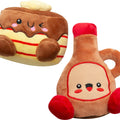 SUNGAROOZ PANCAKE AND SYRUP PLUSH DOG TOYS 4 IN-2 PK BROWN